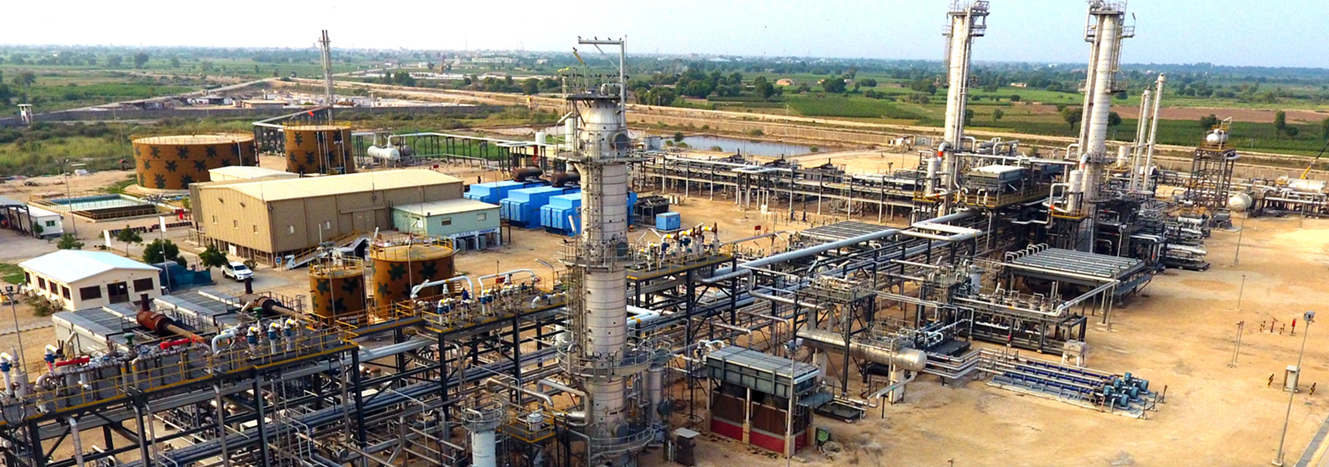 A birds eye view of Gas Processing Facility-II Gambat South Sindh