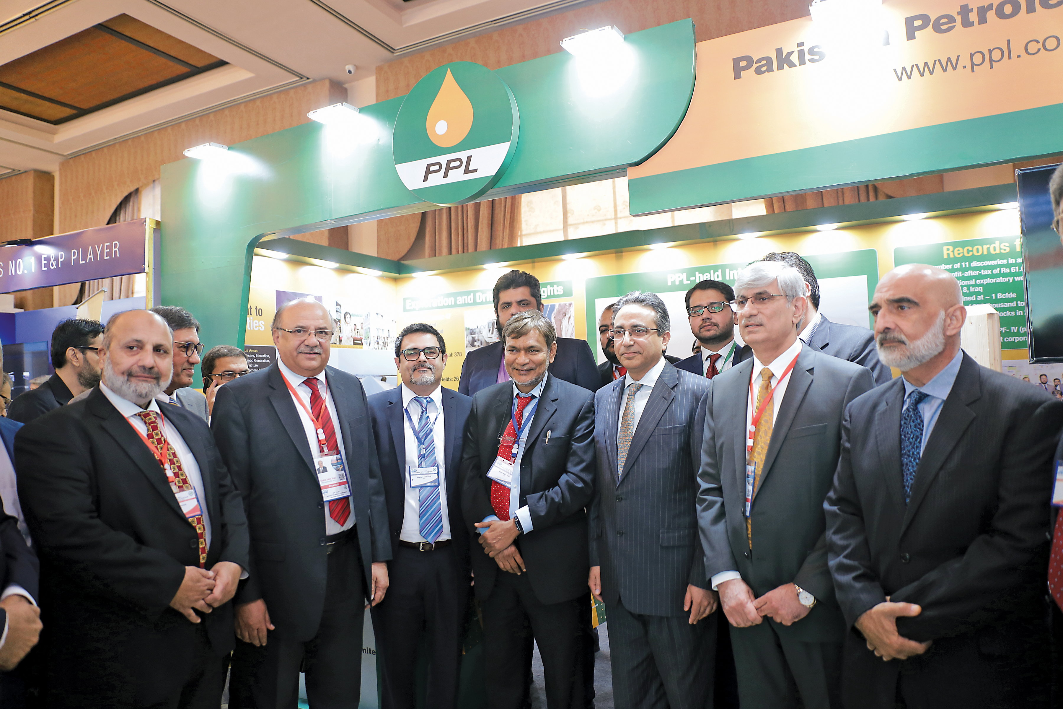 Ministry officials and PPL staff at company’s corporate booth set-up during Annual Technical Symposium & Oil Show 2019