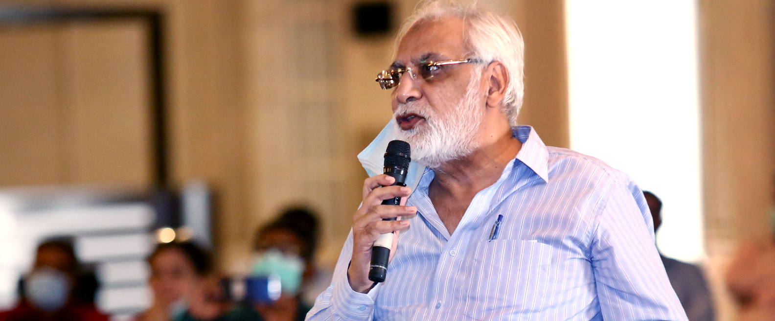 A shareholder raises a query at Annual General Meeting 2020 in Karachi