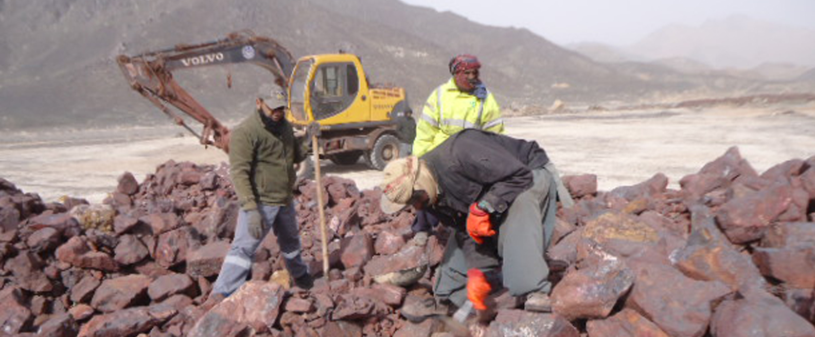 Iron stock for sampling at at Pachinkoh, Nokkundi Iron Ore Balochistan