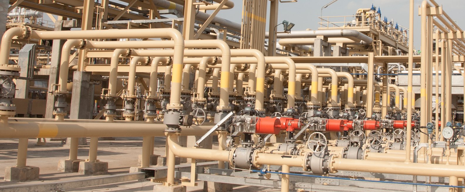 Gas gathering manifolds at LPG/ NGL Plant Plant-III Adhi Field