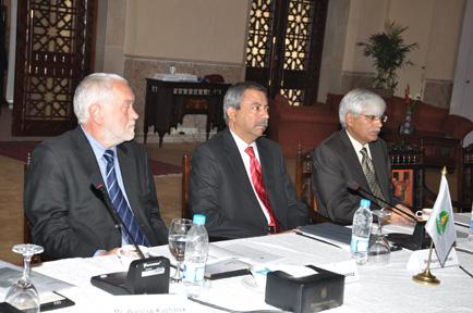 (Left to right): Polish Ambassador Andrzeg Ananicz  Pakistan Petroleum Limited (PPL) MD and CEO Asim Murtaza Khan and Secretary Petroleum Muhammad Ejaz Chaudhry at the Special Session on Shale Gas Exploration organized by PPL on November 21  2011 at Serena Hotel  Islamabad  ahead of the SPE-PAPG Annual Technical Conference 2011