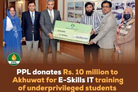 PPL donates Rs. 10 million to Akhuwat for E-Skills IT training of youth